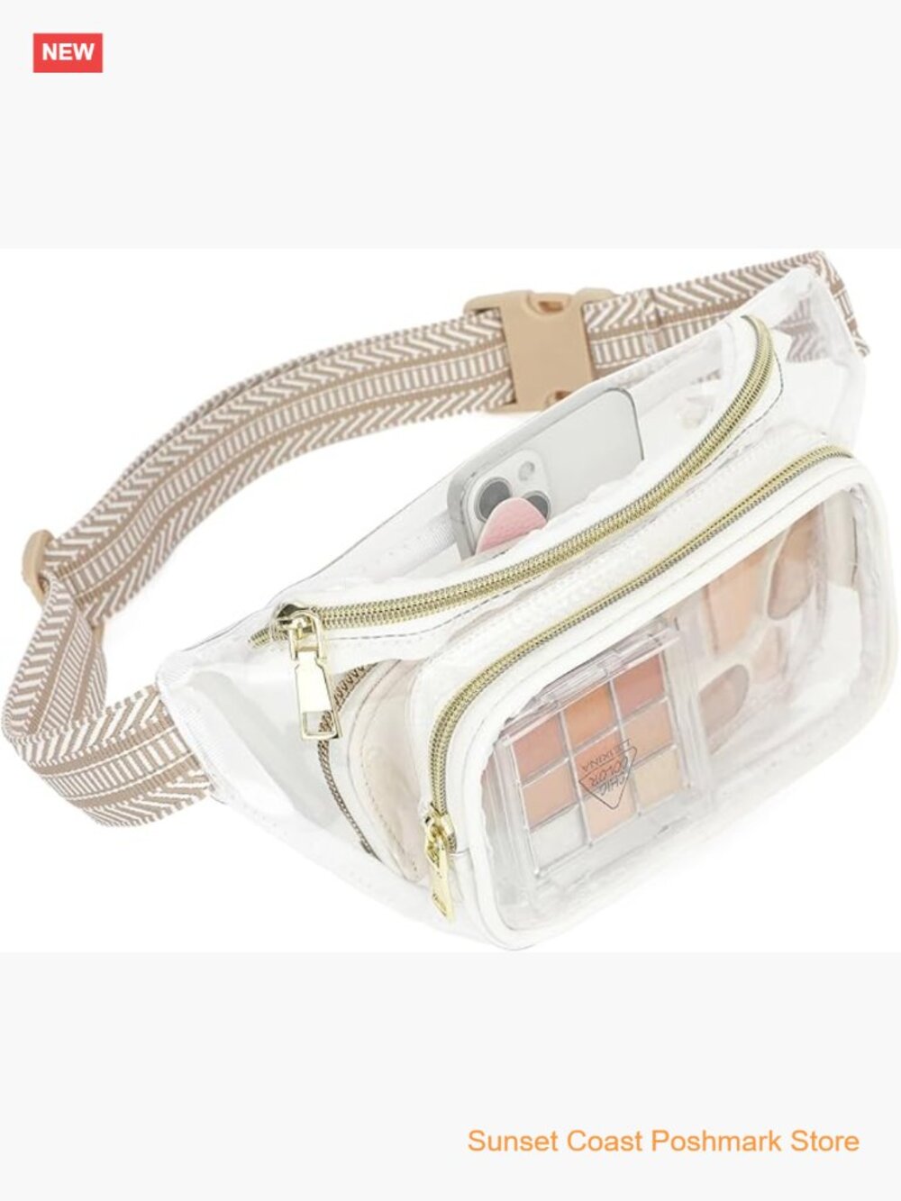 Clear Fanny Pack Stadium Approved Large Belt Bag Crossbody with Adjustable Strap